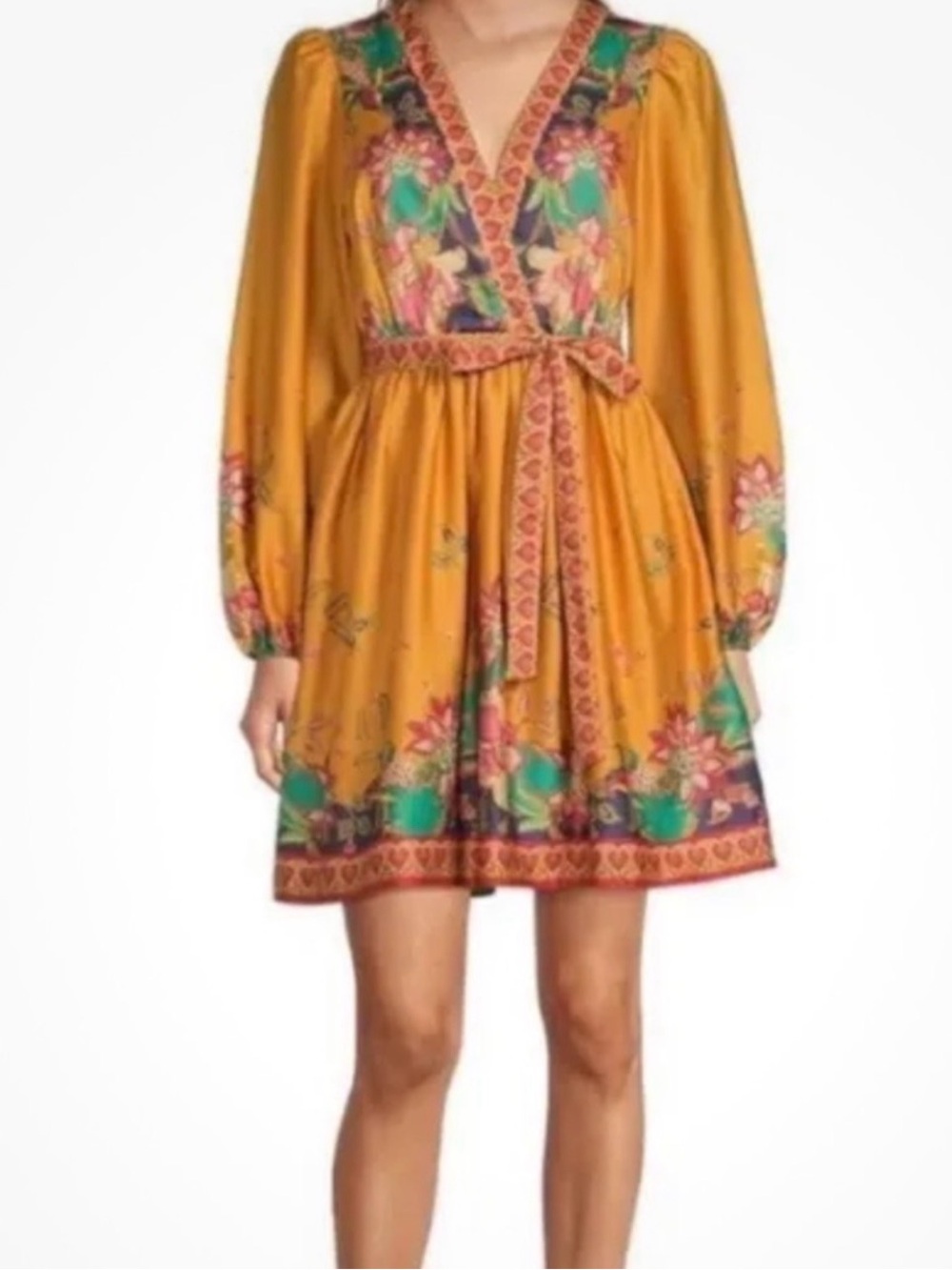 Antonio Melani Size 10 Emma Ginger Paisley Long Sleeve Dress